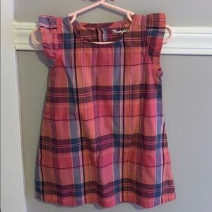 Little girls Wrangler plaid dress. Size 24 months.